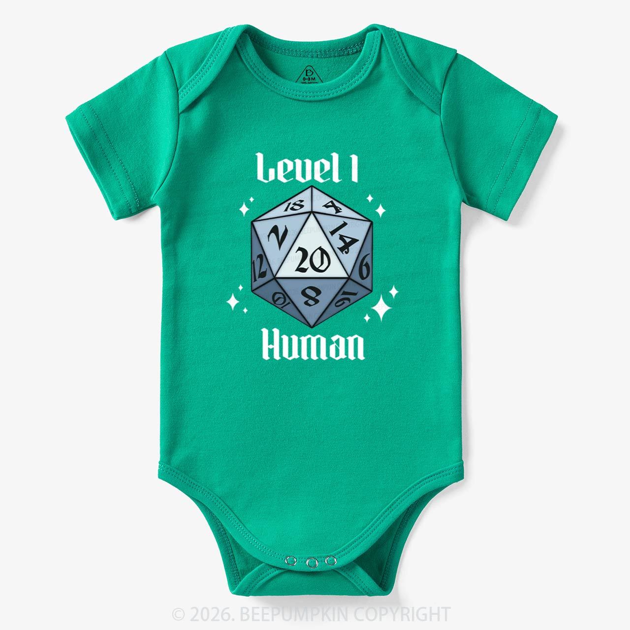 Level 1 Human Funny Gamer Bodysuit