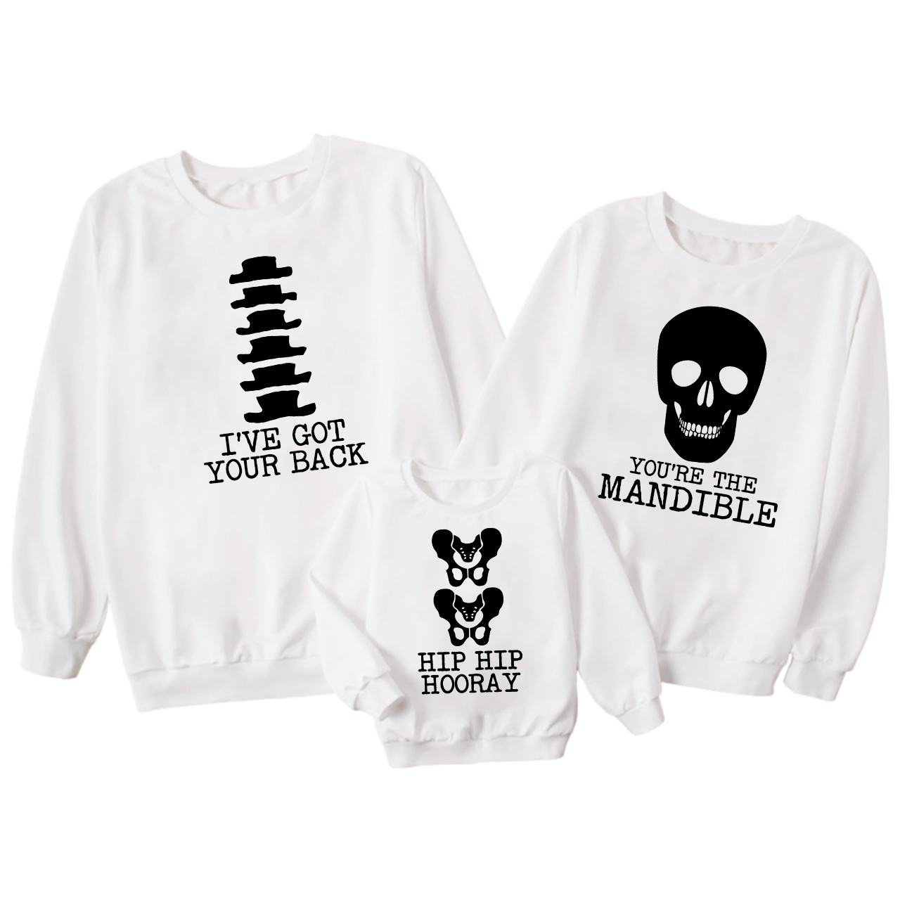 Skeleton Puns Funny Family Matching Halloween Party Sweatshirts