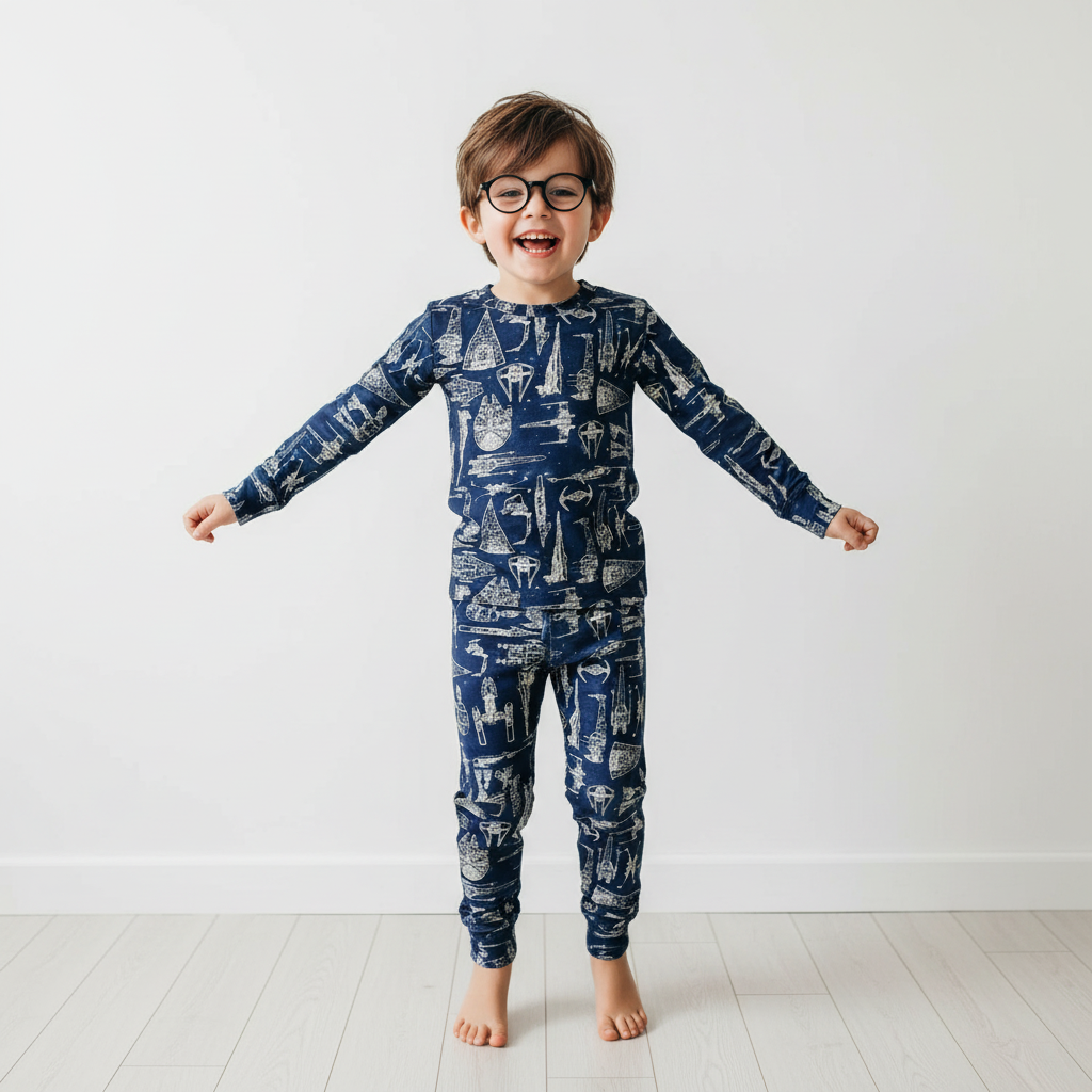 Ships Schematics Two-Piece Pajama Set For Kids