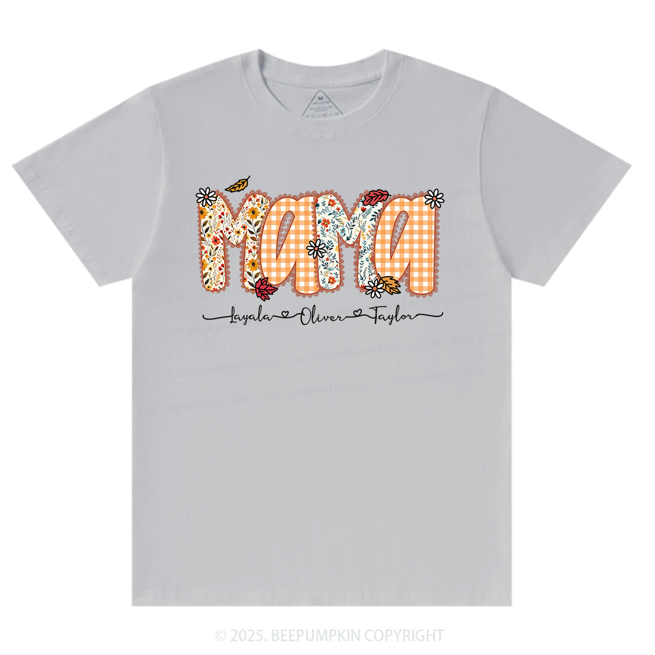 Personalized Preppy Fall Pumpkin Lace T-Shirts Beepumpkin