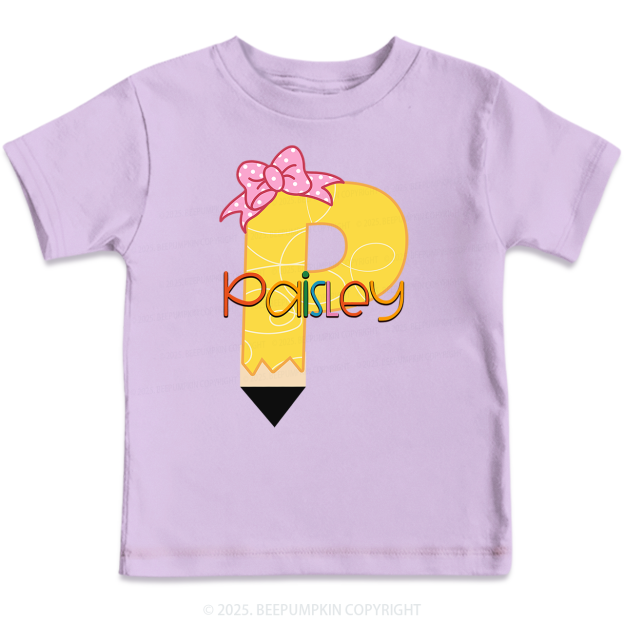 Personalized Pencil Back To School Shirt 