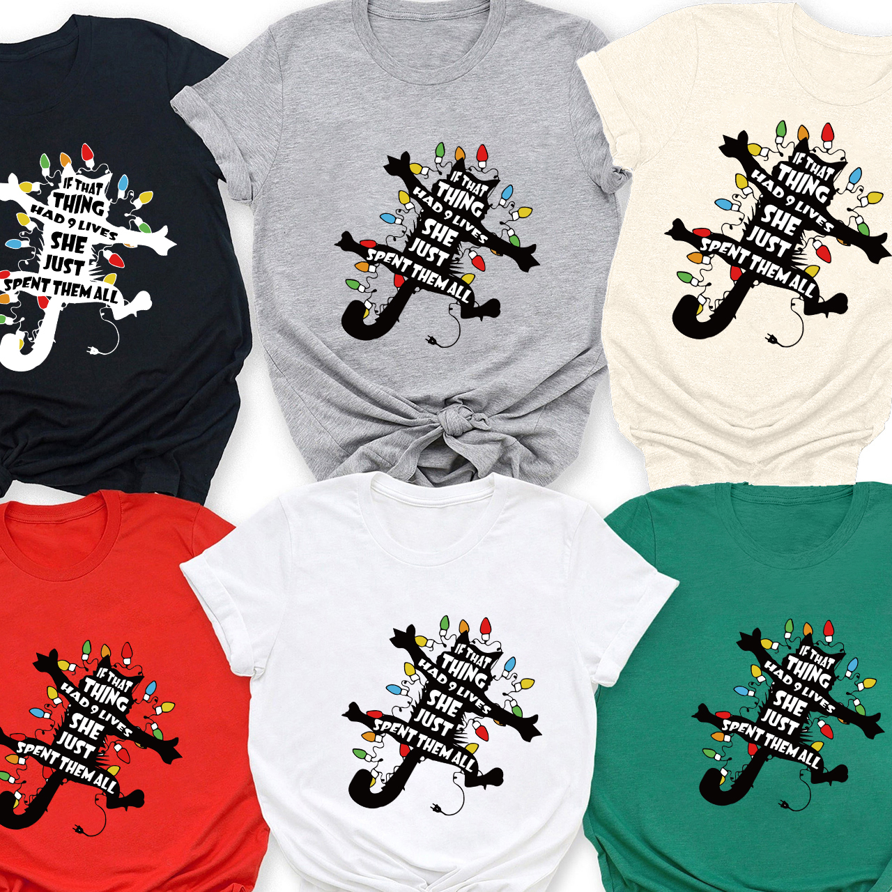 Black Cat Funny Christmas Family Matching Shirt