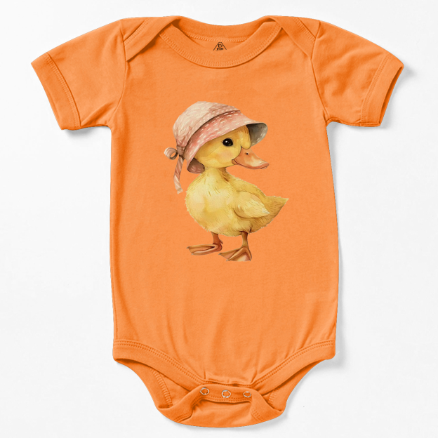 Baby Duck Pink Hat Bodysuit Beepumpkin