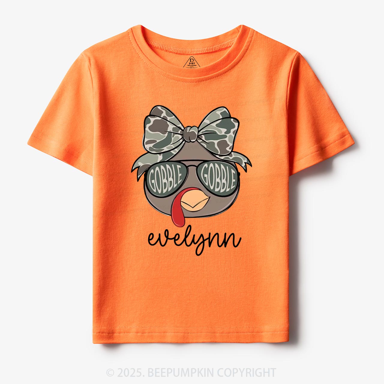 Personalized Boys/Girl Turkey Camo Thanksgiving Toddler&Kid's Tees Beepumpkin