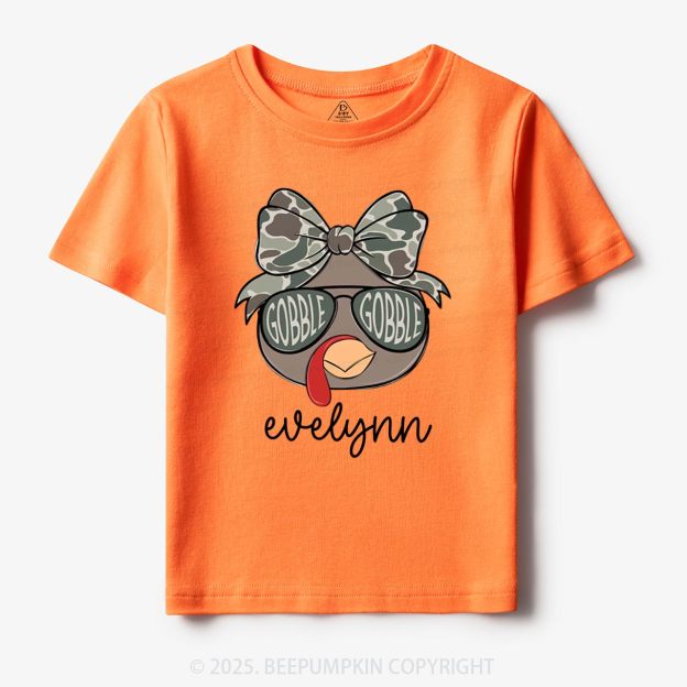 Personalized Boys/Girl Turkey Camo Thanksgiving Toddler&Kid's Tees Beepumpkin