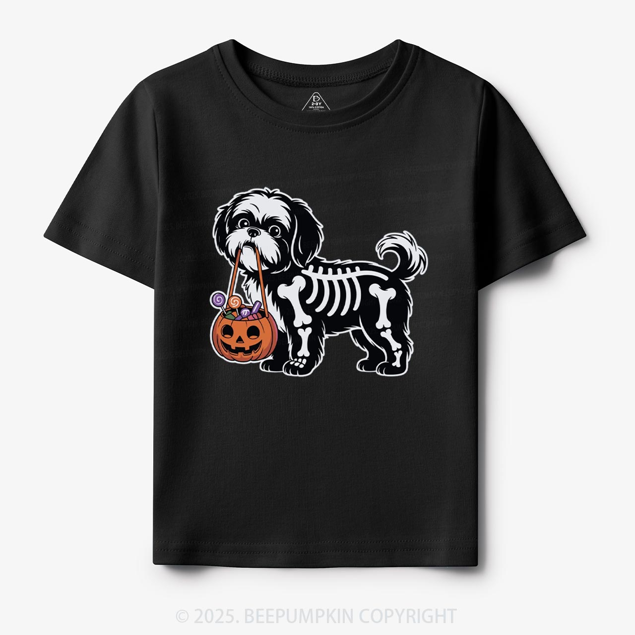 Halloween Skeleton Dog Toddler&Kid's Tees Beepumpkin