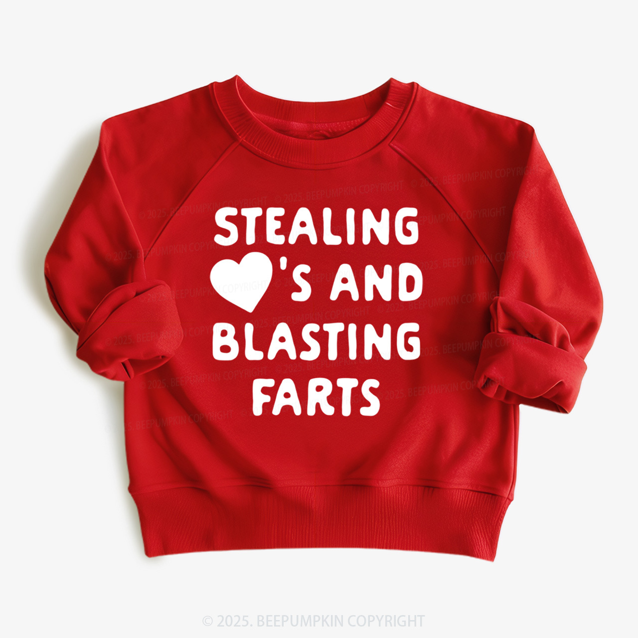 Stealing Hearts Blasting Farts Valentine's Day Kid's Sweatshirt
