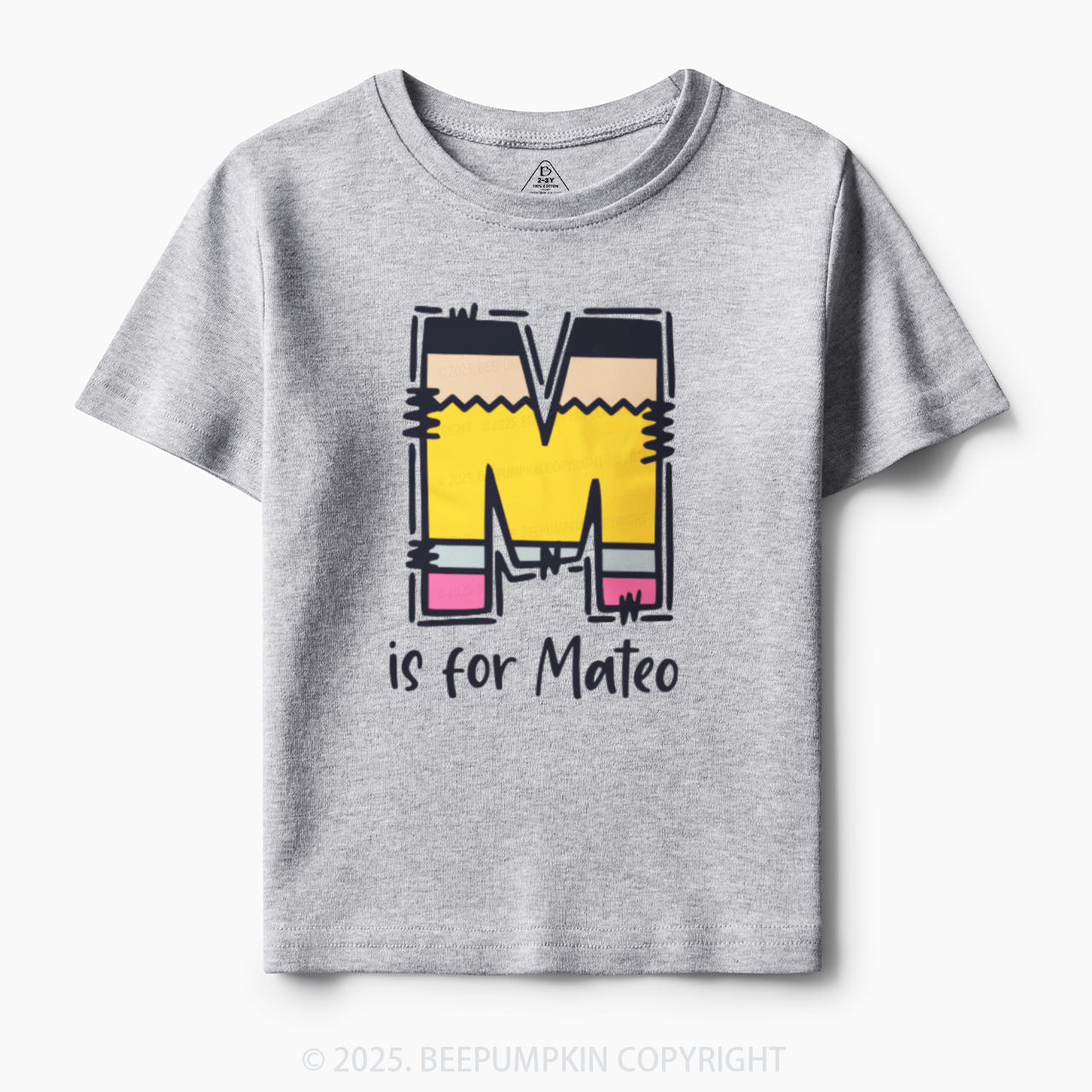 Personalized Pencil Letter Toddler&Kid's Tees Beepumpkin