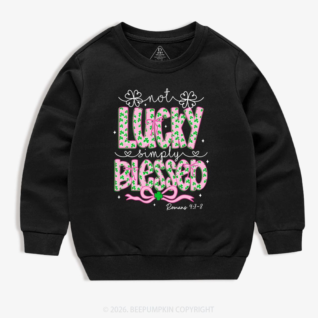 Not Lucky Simply Blessed St Patrick's Day Kid's Sweatshirt