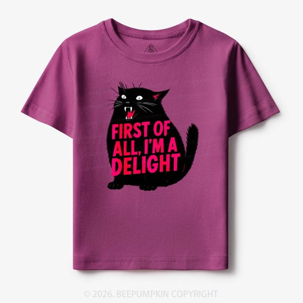 First of All I'm a Delight Black Cat Toddler&Kid's Tees