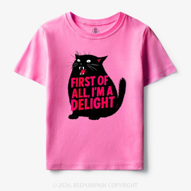 First of All I'm a Delight Black Cat Toddler&Kid's Tees