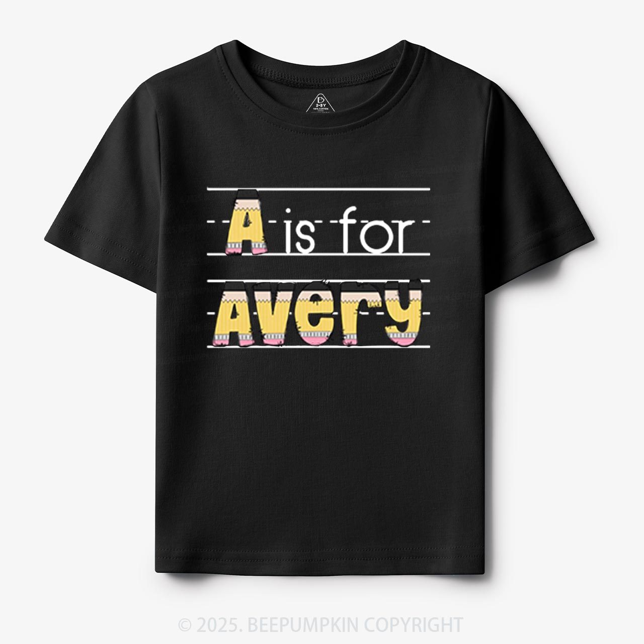 Personalized Pencil Letter Toddler&Kid's Tees Beepumpkin
