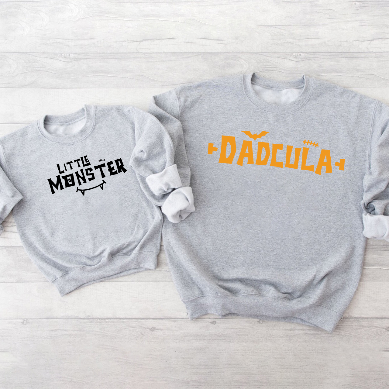 Funny Halloween Momster Dadcula Little Monster Family Matching Sweatshirt