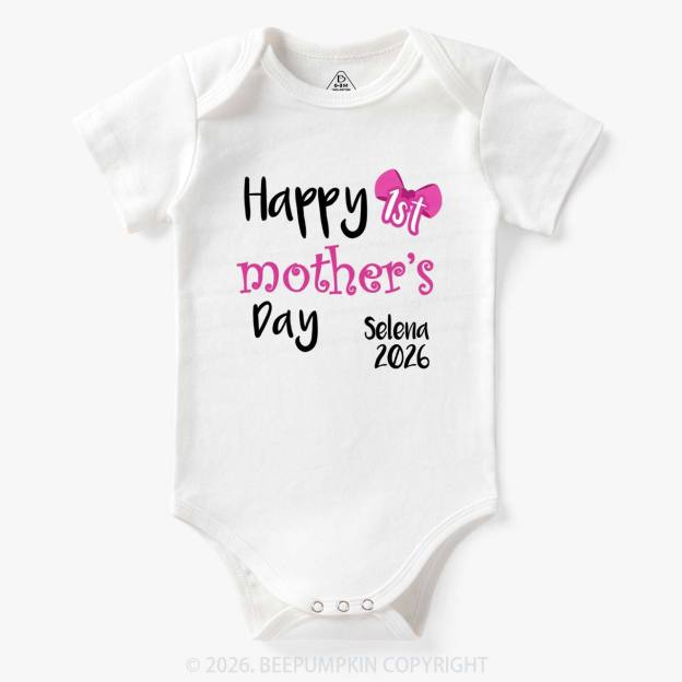 Personalized Happy 1st Mother's Day Bodysuit For Baby
