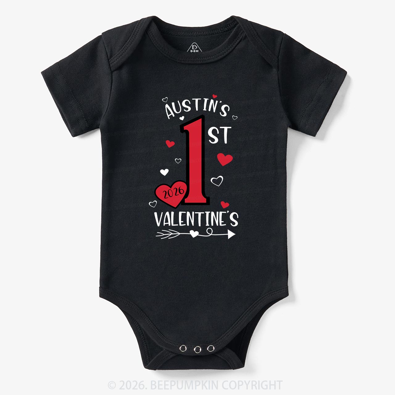 Personalized First Valentine Bodysuit For Baby