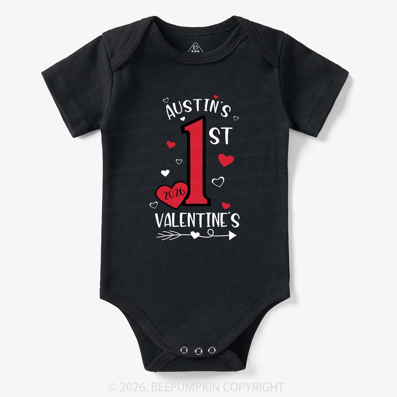 Personalized First Valentine Bodysuit For Baby