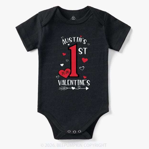 Personalized First Valentine Bodysuit For Baby