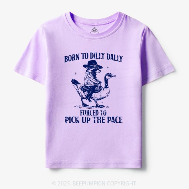 Born To Dilly Dally Retro Racoon Goose Toddler&Kid's Tees Beepumpkin 7