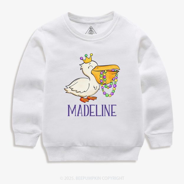 Personalized Louisiana Pelican Kid's Sweatshirt