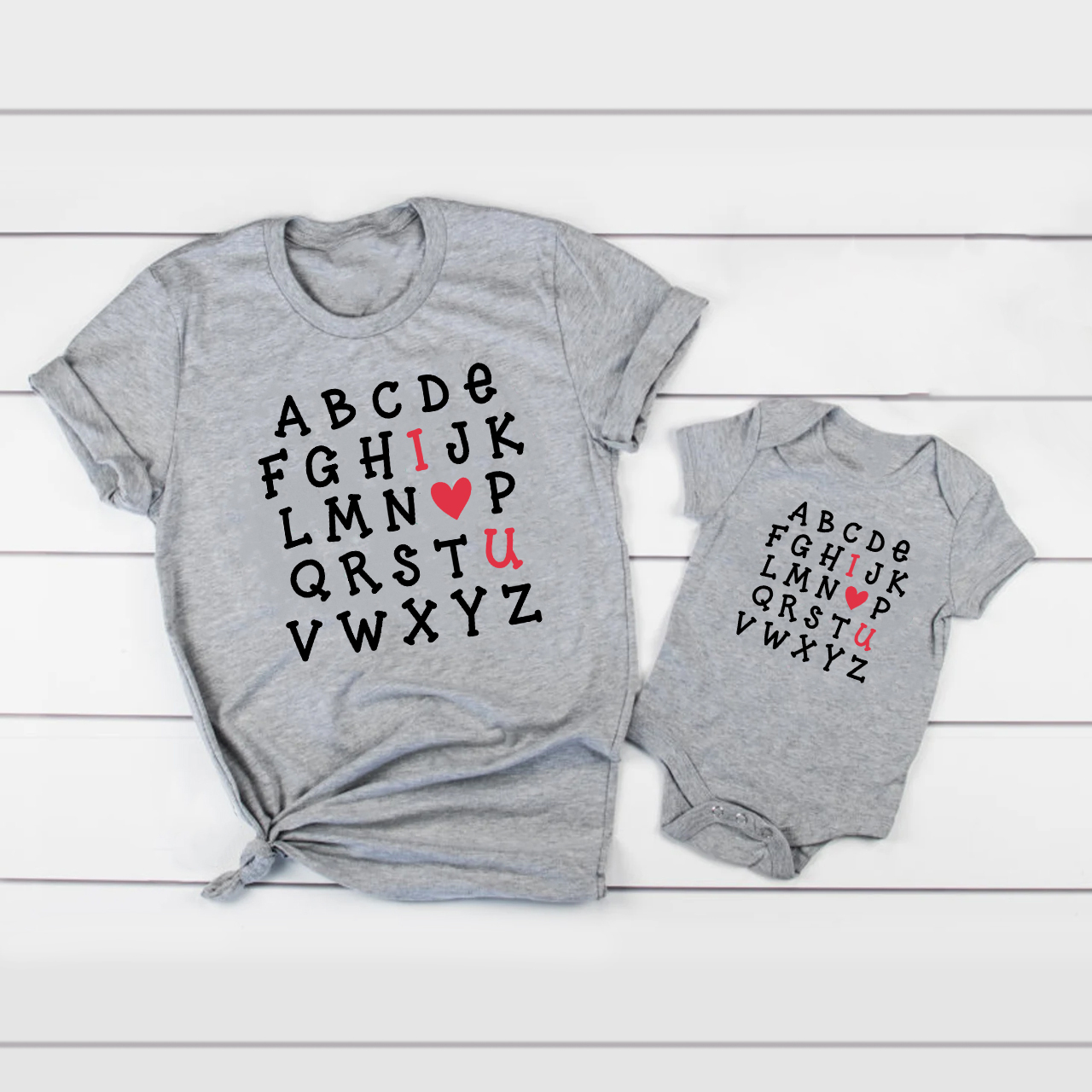 Love Alphabet Valentine Family Matching Shirts