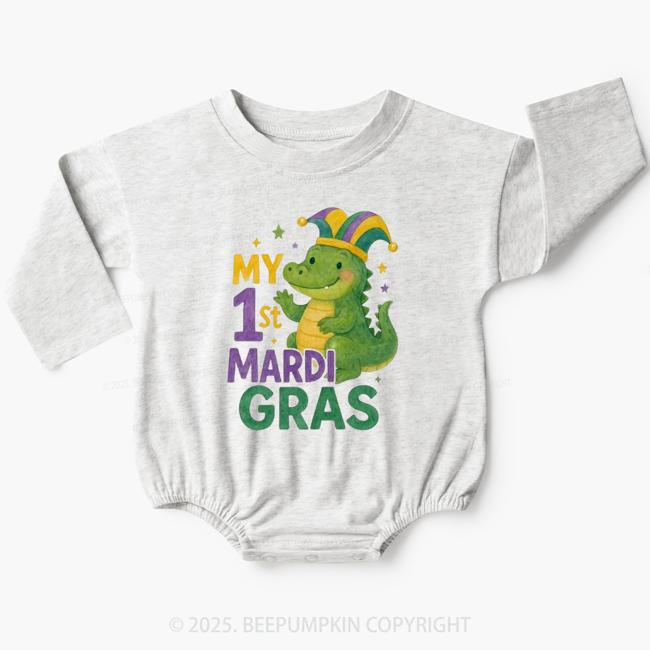 My First Mardi Gras Baby Bubble Romper Beepumpkin