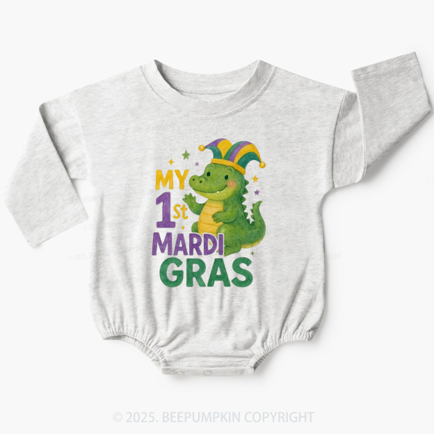 My First Mardi Gras Baby Bubble Romper Beepumpkin