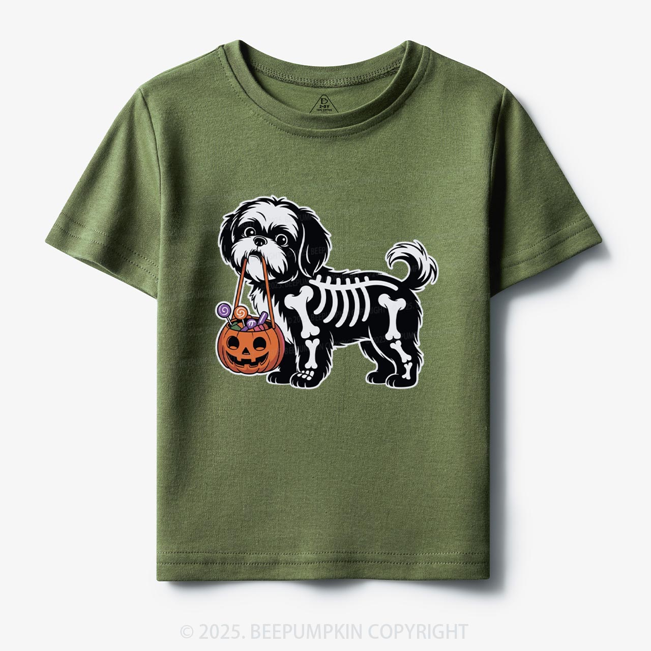 Halloween Skeleton Dog Toddler&Kid's Tees Beepumpkin