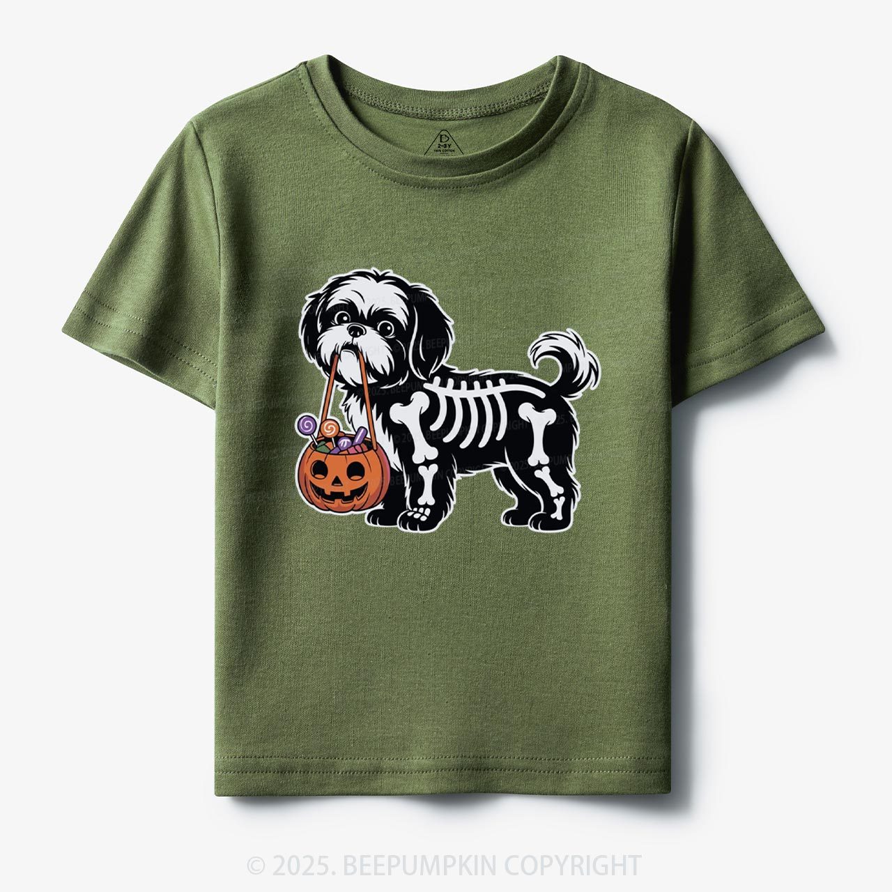 Halloween Skeleton Dog Toddler&Kid's Tees Beepumpkin