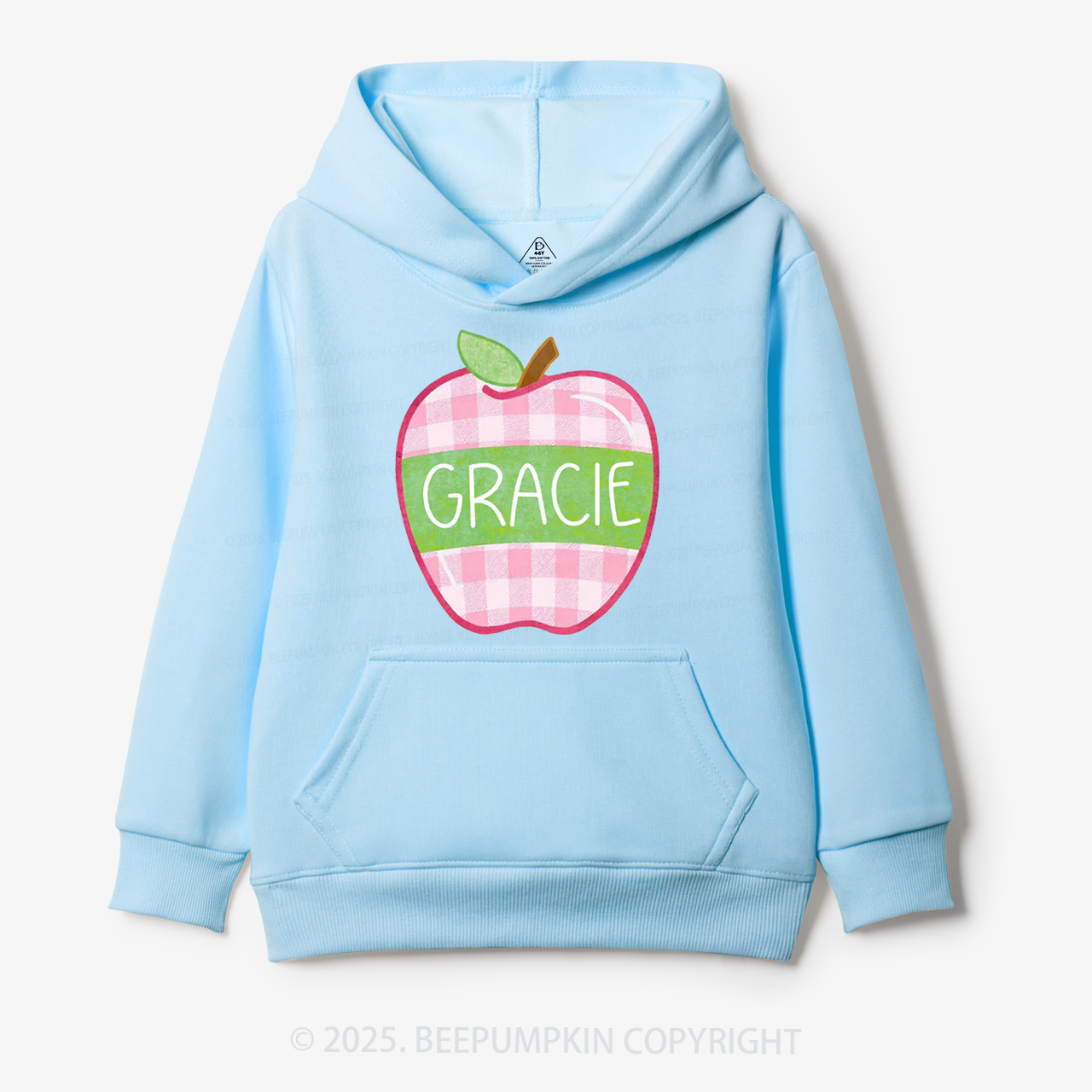 Personalized Plaid Apple Series Kid's Hoodies Beepumpkin