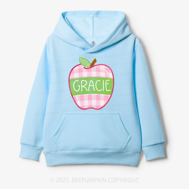 Personalized Plaid Apple Series Kid's Hoodies Beepumpkin