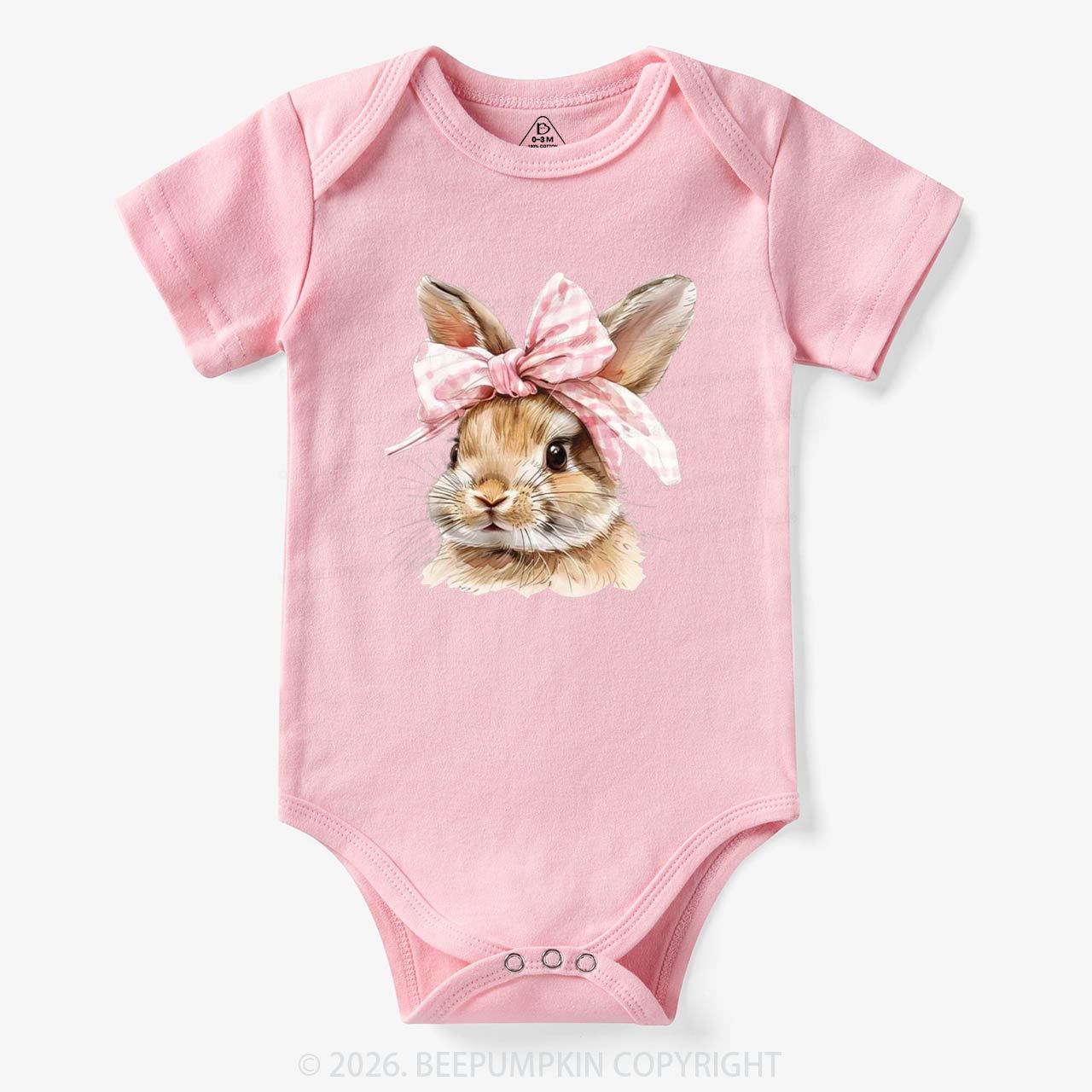 Cute Bunny with Bow Easter Bodysuit