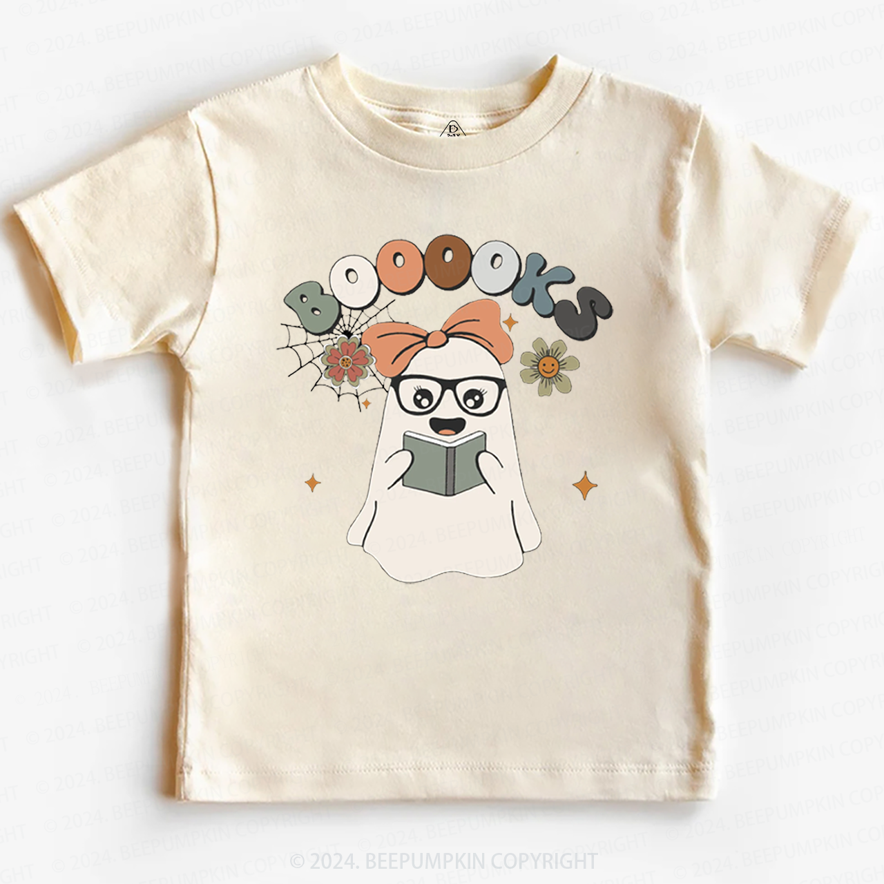 Girl Boooks Cute Ghost Halloween Toddler&Kids Tees 