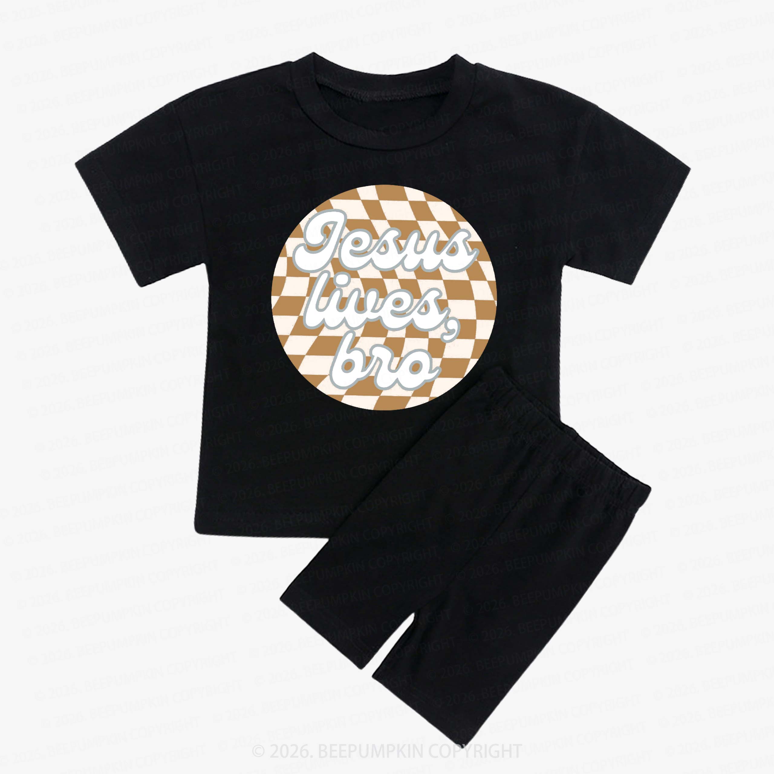 Easter Jesus Lives Kids Biker Shorts&Tee