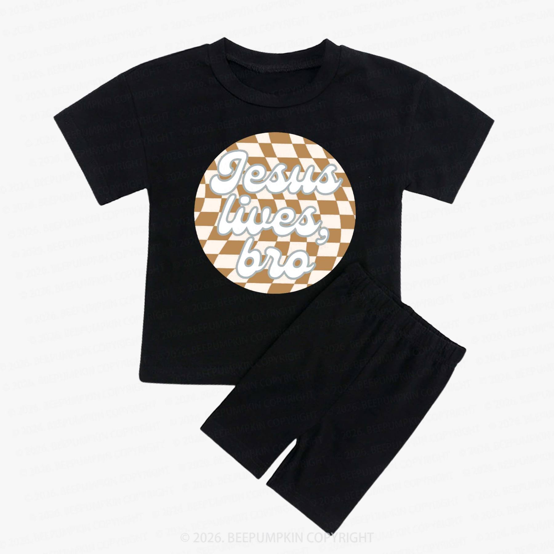 Easter Jesus Lives Kids Biker Shorts&Tee