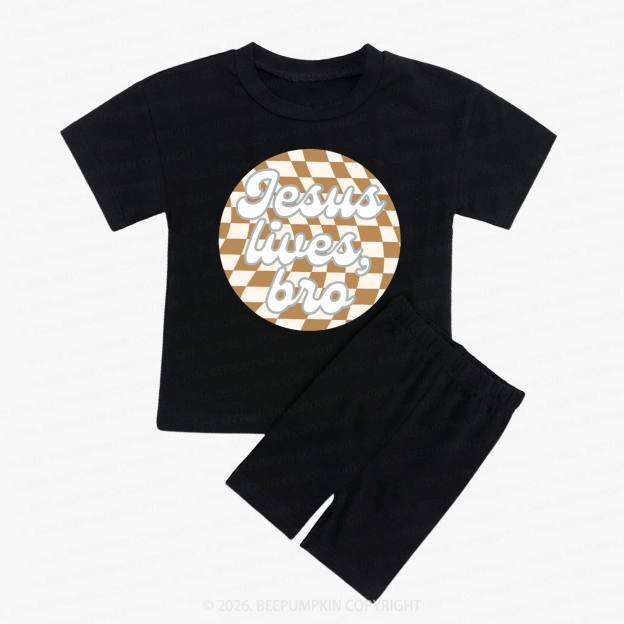 Easter Jesus Lives Kids Biker Shorts&Tee