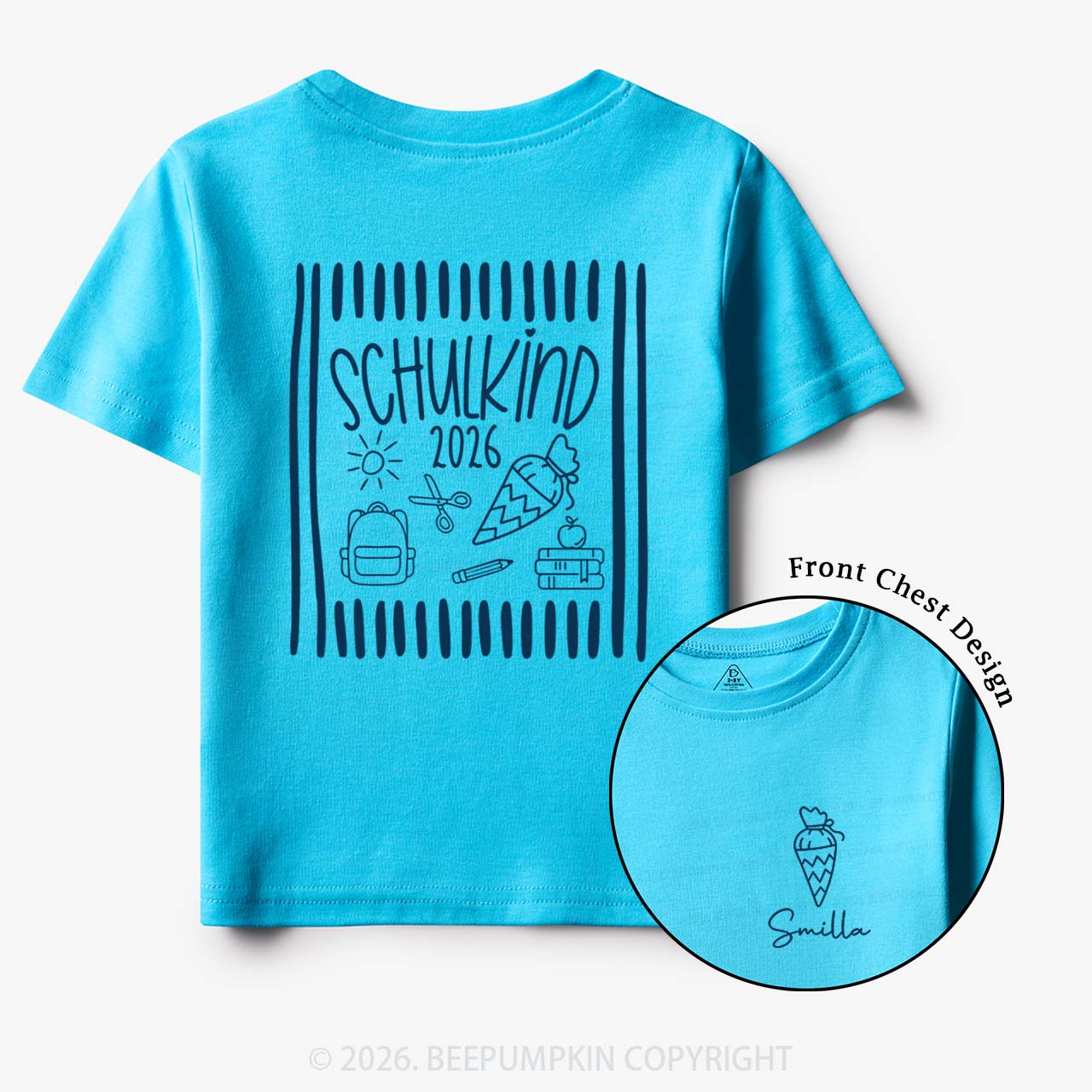 Personalized Name & Year Schoolchild Toddler&Kid's Tees