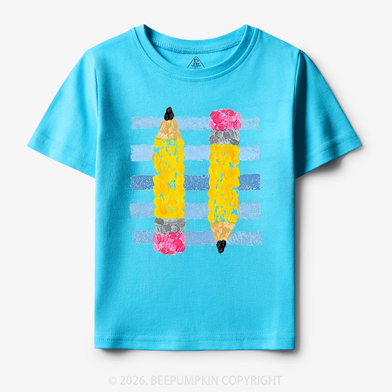 Coastal Pencil Stripes Back To School Toddler&Kids Shirts