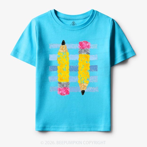 Coastal Pencil Stripes Back To School Toddler&Kids Shirts