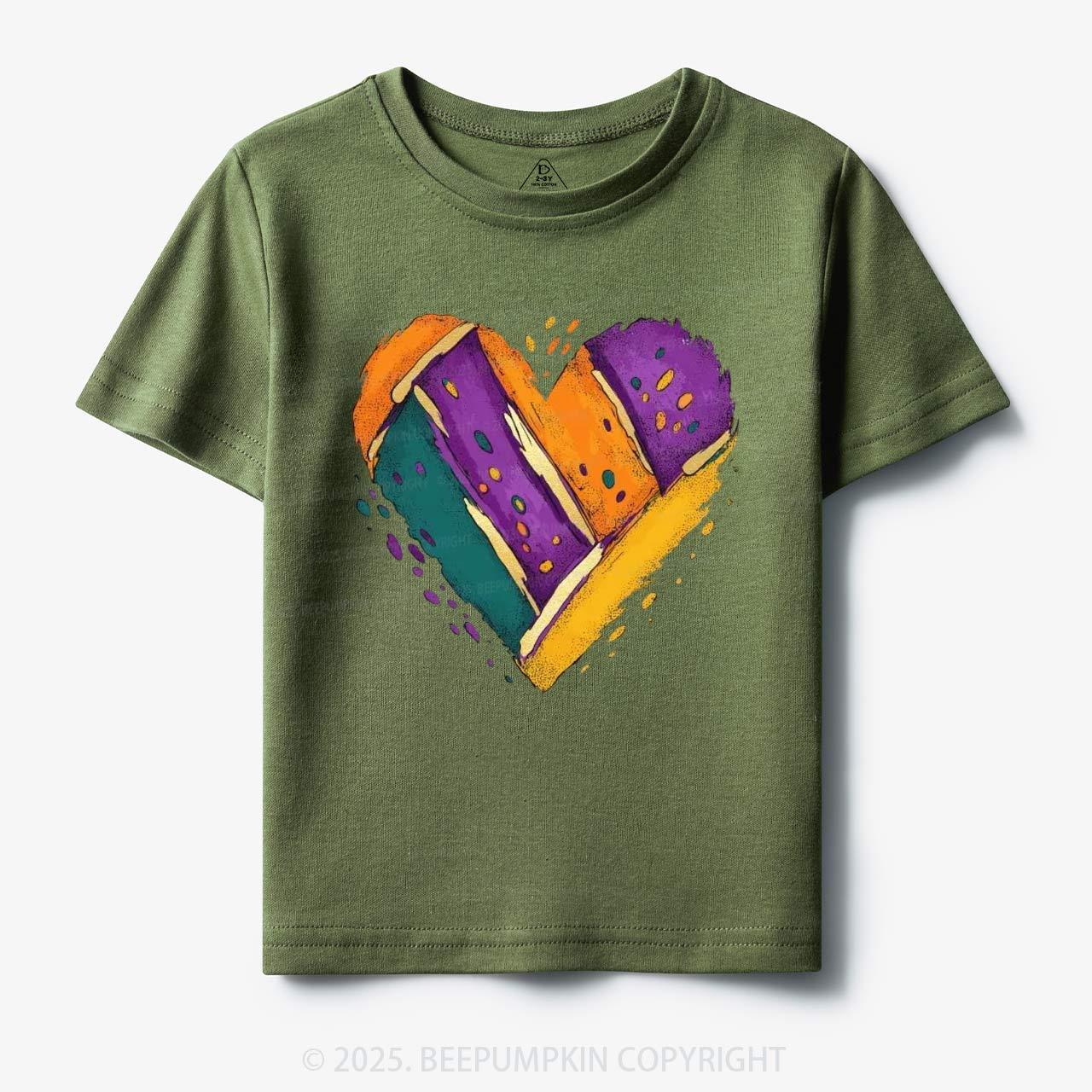Mardi Gras Heart Toddler&Kid's Tees Beepumpkin