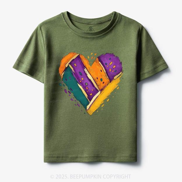 Mardi Gras Heart Toddler&Kid's Tees Beepumpkin