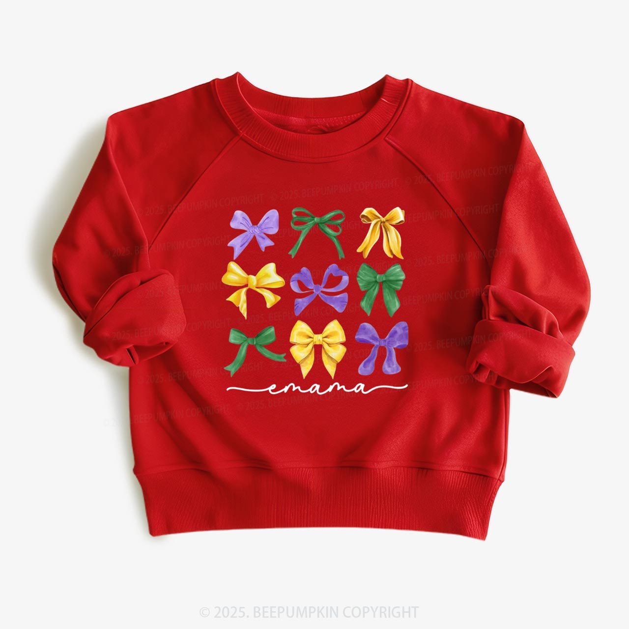 Personalized Carnival Bow Name Kid's Sweatshirt