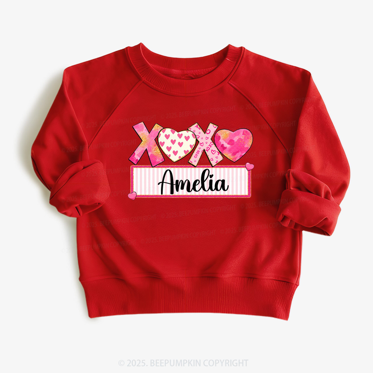 Personalized Xoxo Name Valentine Kid's Sweatshirt