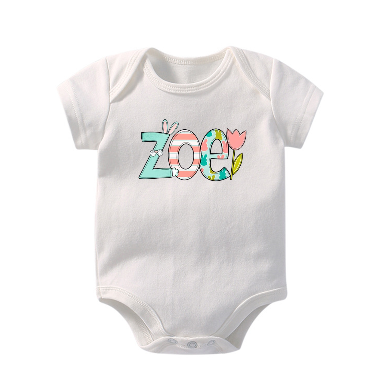Personalized Easter - Cute Bunny Name Bodysuit