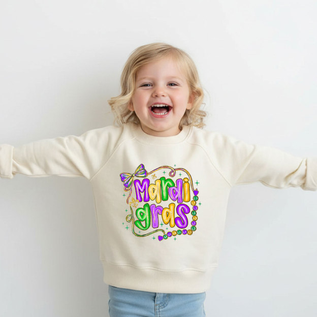 Brushstroke Mardi Gras Kid's Sweatshirt