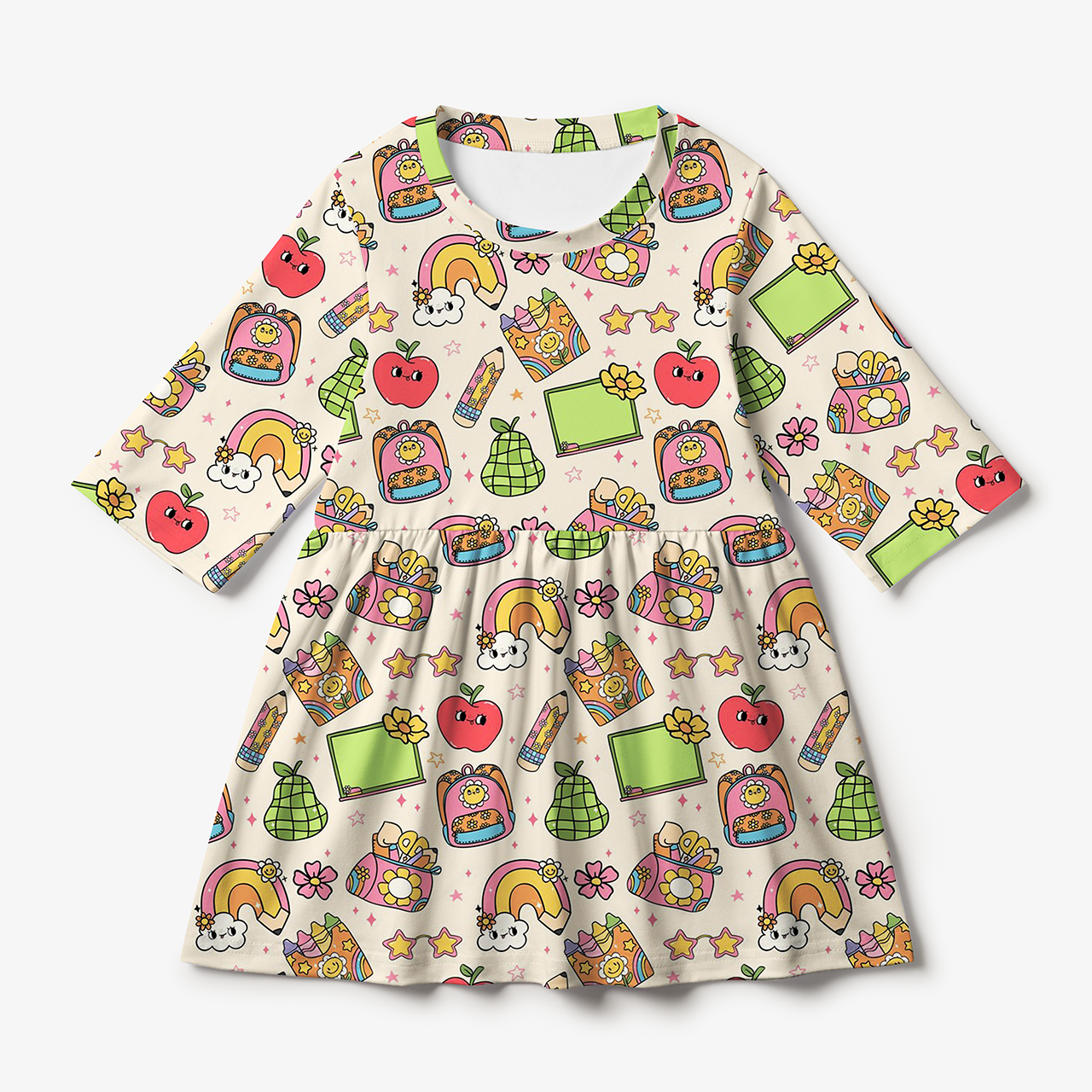 Flower Crayons All Over Print Kids Dress