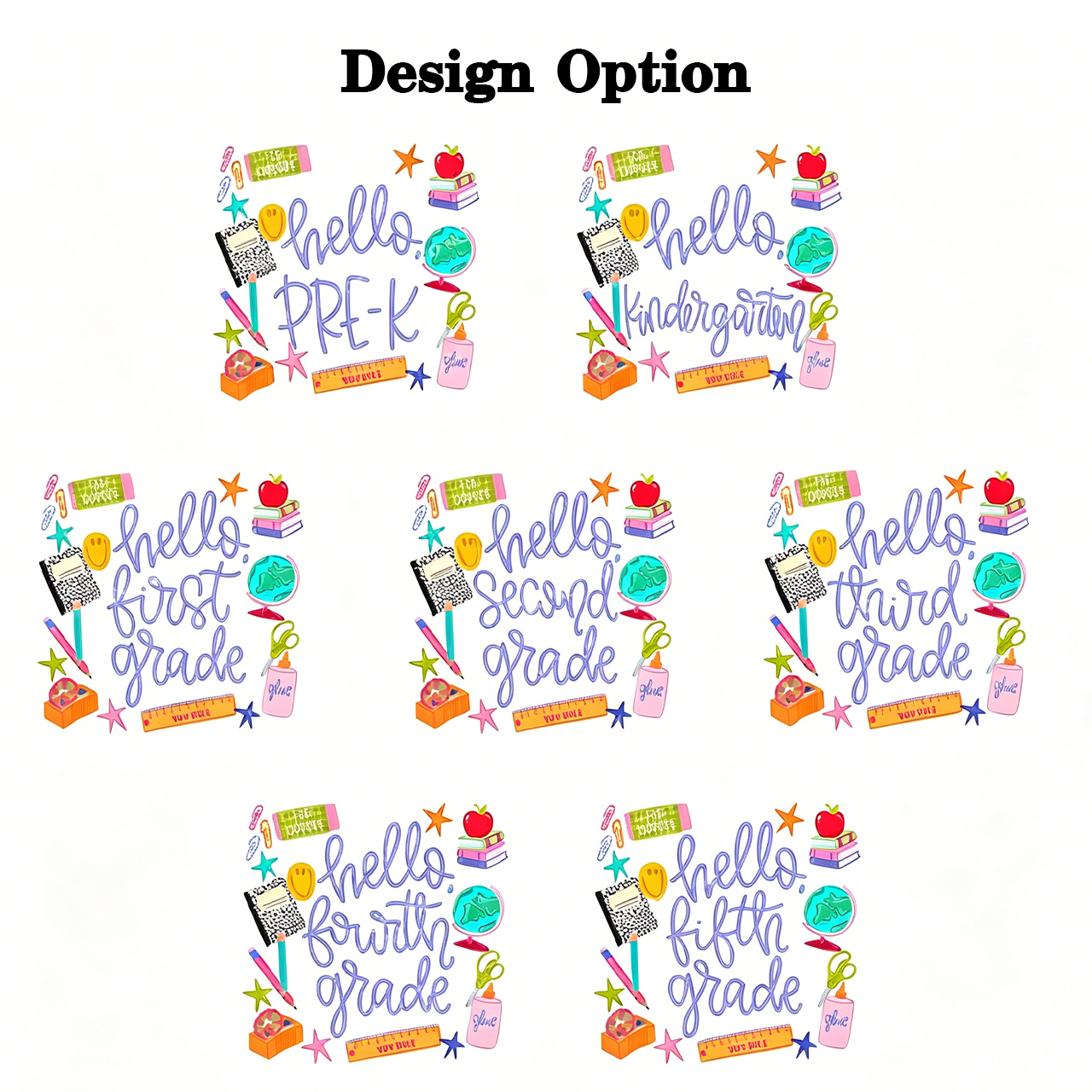 Personalized Cute Hello Grade Toddler&Kid's Tees