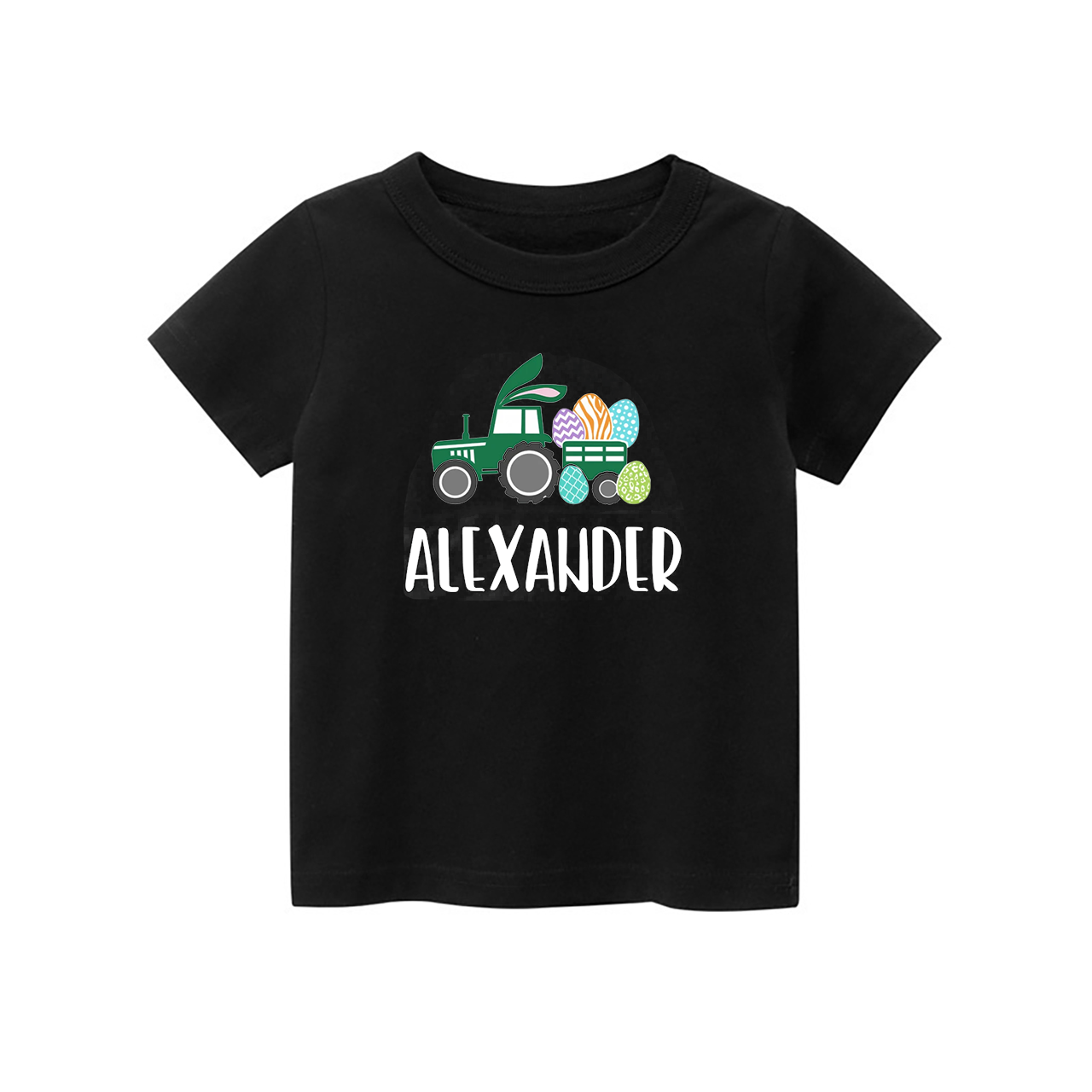 Personalized Easter Custom Name Tractor Kids Shirt