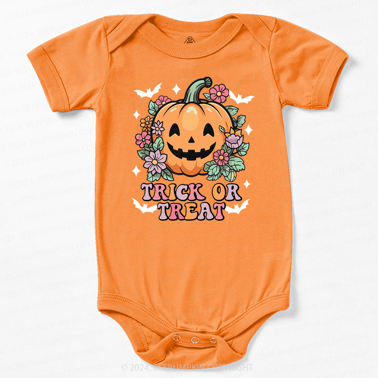 Hippie Ghost Halloween Trick Or Treat Pumpkin Bodysuit For Baby
