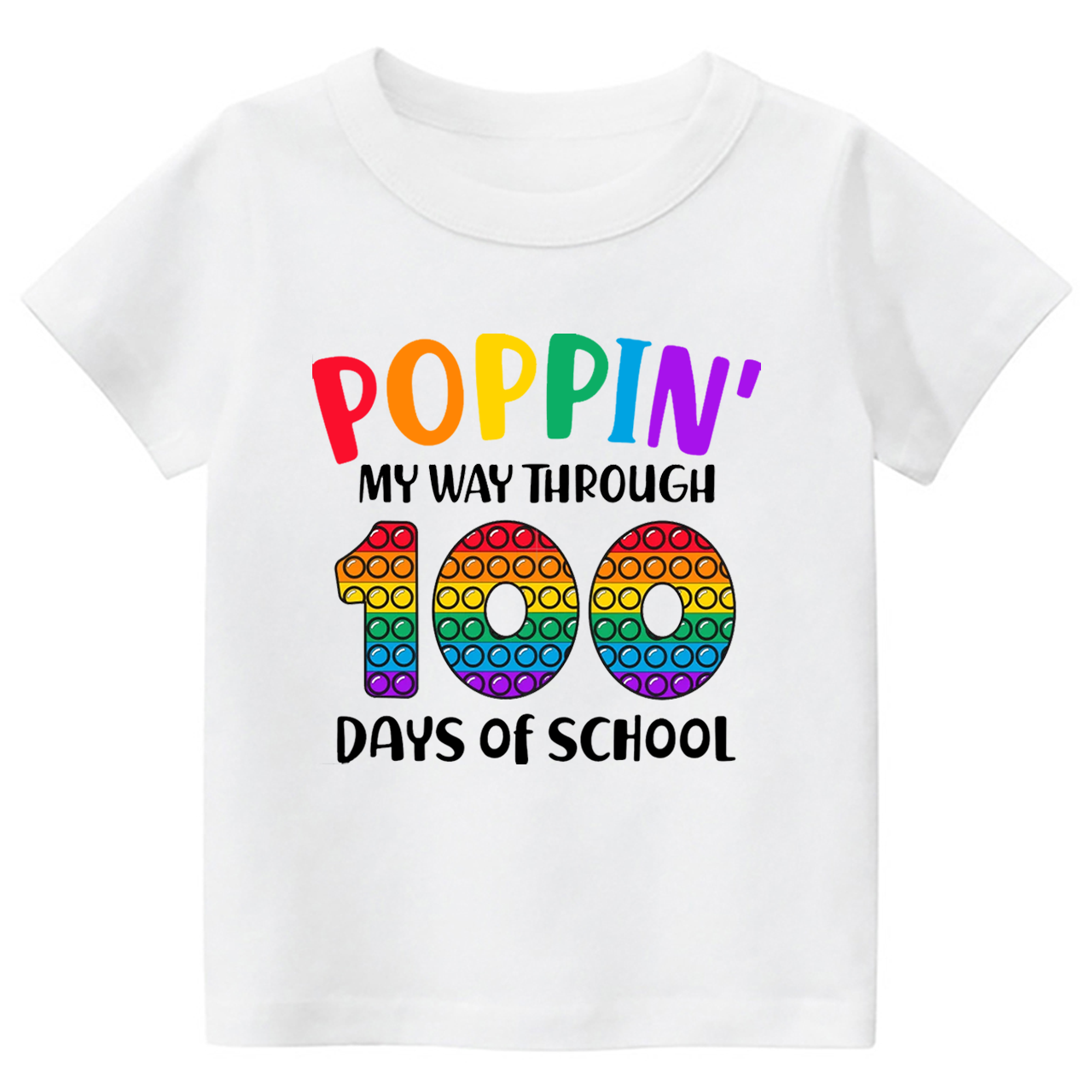 Poppin' My Way Through 100 Days Of School Toddler&Kids Tees 