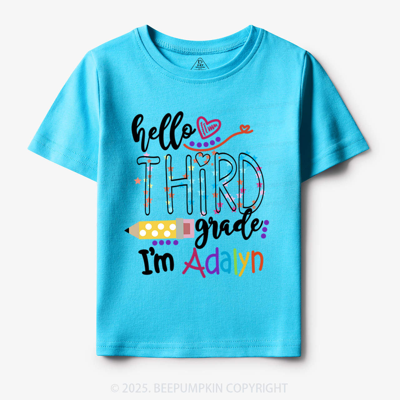 Personalized Hello School Toddler&Kid's Tees Beepumpkin